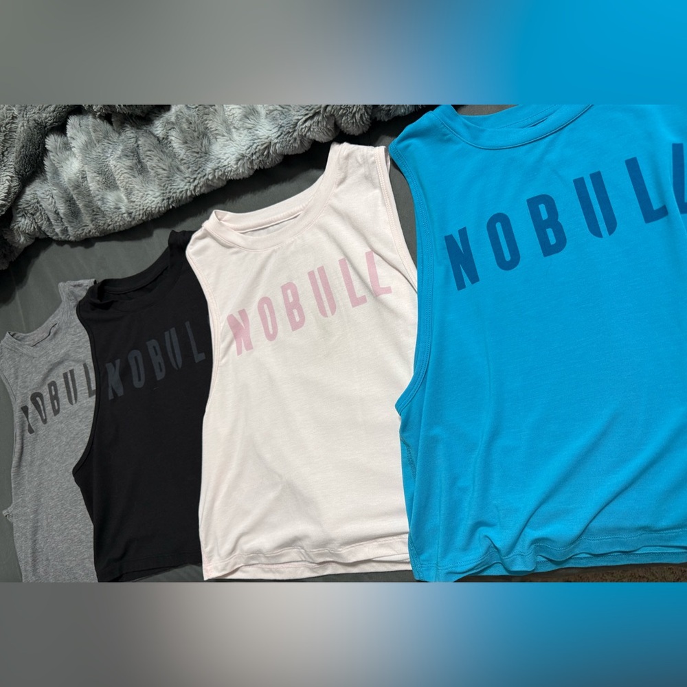 4 NOBULL Women’s crop tops- Grey,Black, pink, Blue